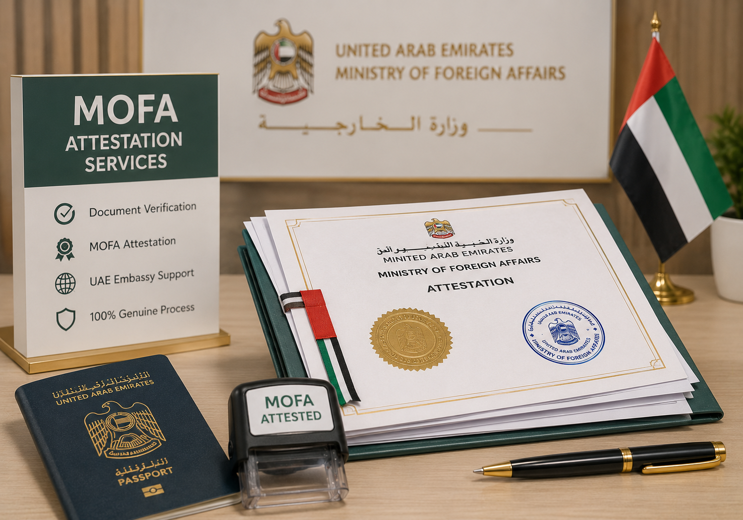 Replaceable reference visual for MOFA Attestation Dubai